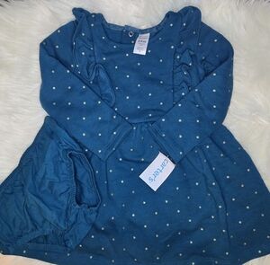 NWT - Carter's Baby Polka Dot Fleece Dress - Size 24mo